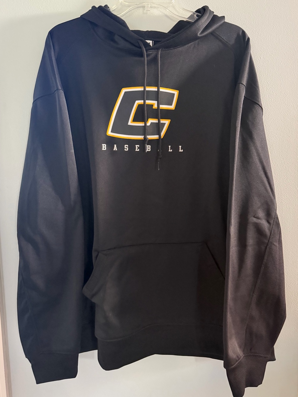 Black Pullover Hoodie with C Baseball Logo - Adult XL